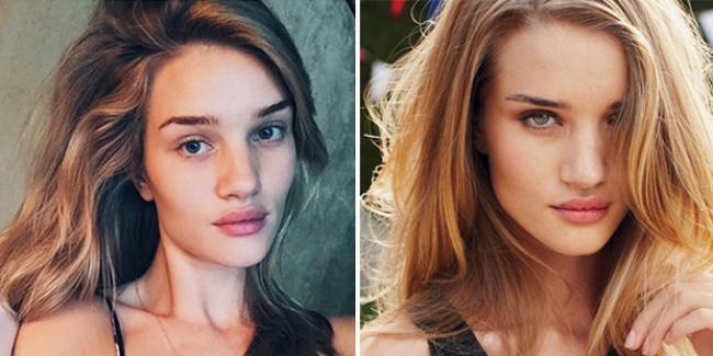 بدون مكياج Rosie Huntington-Whiteley