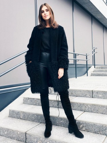 أزياء شتوية باللون الأسود