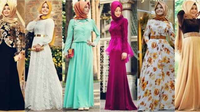 شاهدي أجمل فساتين السواريه للمحجبات