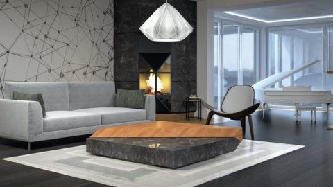 رخام وزجاج في ديكورات الأسقف والجدران