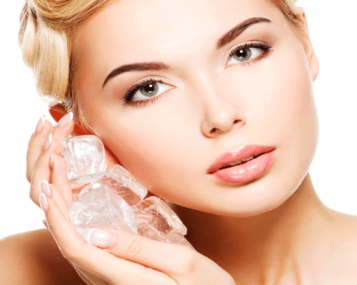 فوائد تدليك البشرة بالثلج