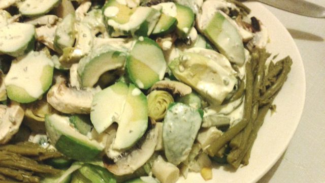 سلطة الهليون والفطر الصحية