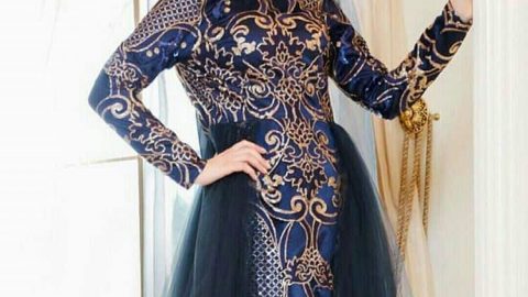 بالصور: أجمل موديلات الفساتين المنقوشة للمحجبات