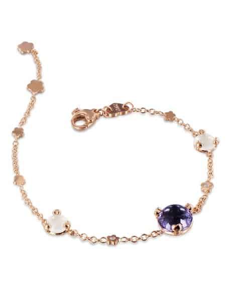 أساور ذهبية بحجر الجمشت الجذاب لطلة ناعمة هذا الموسم