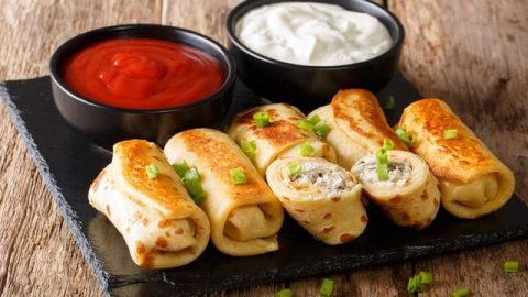 كريب محشي بالدجاج والمشروم