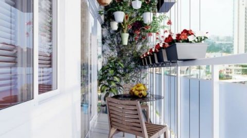 ديكورات مرحة لبلكونات الشقق الضيقة