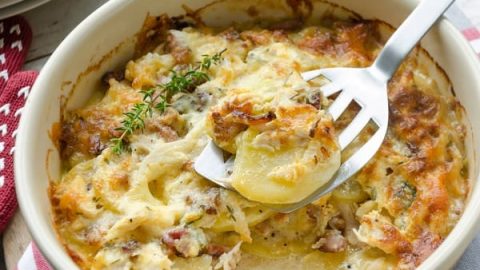 الدجاج بالكريمة والبطاطس