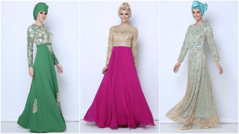 شاهدي أجمل تصاميم الملابس الملونة للمحجبات