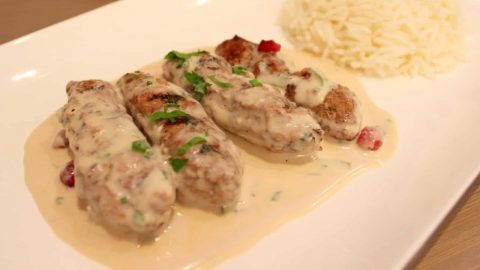 صينية الكفتة بالطحينة على الطريقة الفلسطينية