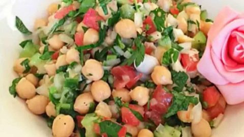 طريقة تجهيز سلطة الحمص بالخضروات