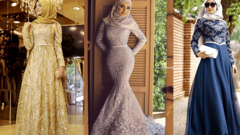 بالصور: تصاميم فساتين سهرة للمحجبات