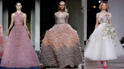 تصاميم رائعة لفساتين سهرة منفوشة من توقيع أشهر الماركات العالمية