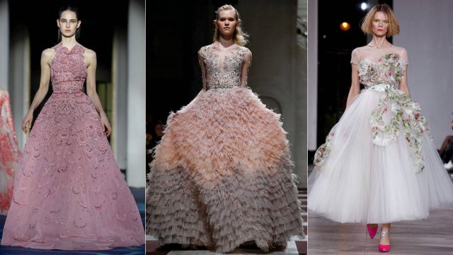 تصاميم رائعة لفساتين سهرة منفوشة من توقيع أشهر الماركات العالمية