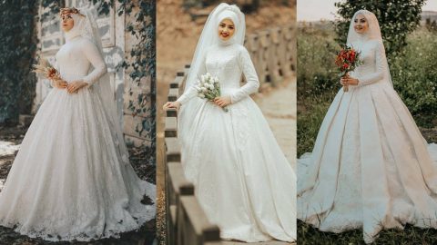 للمحجبات: أجمل تصاميم فساتين زفاف 2019