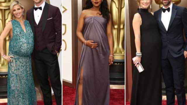 فساتين حوامل للسهرات من موضة المشاهير