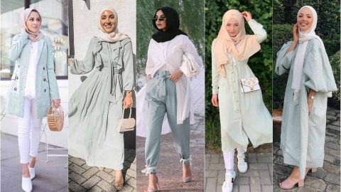 للمحجبات: أجمل طرق تنسيق اللون الأخضر الفاتح لخريف 2019