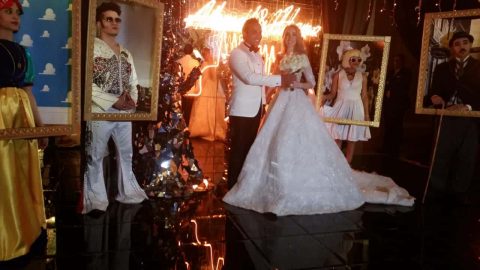 بالصور والفيديو: حفل زفاف رومانسي لهنا الزاهد وأحمد فهمي