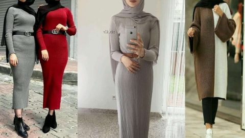 للمحجبات: فساتين الصوف الطويلة لإطلالة أنيقة