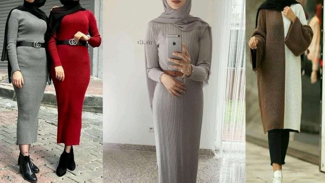 للمحجبات: فساتين الصوف الطويلة لإطلالة أنيقة