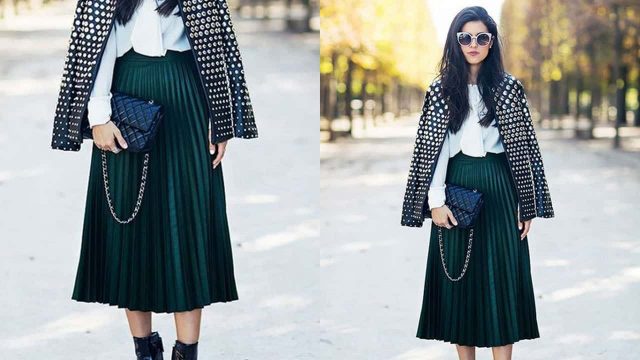 طرق تنسيق التنورة البليسيه في فصل الشتاء