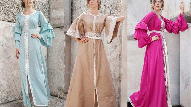 صور قفاطين باللون الذهبي لسهرات موسم شتاء 2020