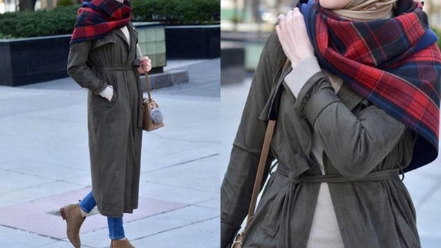 أفكار غير تقليدية لارتداء السكارف العريض