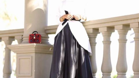 للمحجبات: طرق مختلفة وأنيقة لتنسيق التنورة الجلد