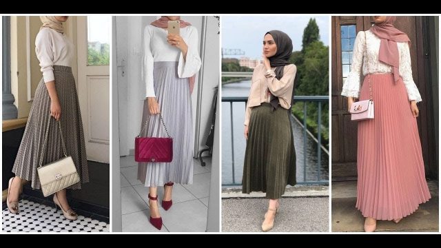 3 أفكار مبتكرة لتنسيق التنورة البليسيه للمحجبات!