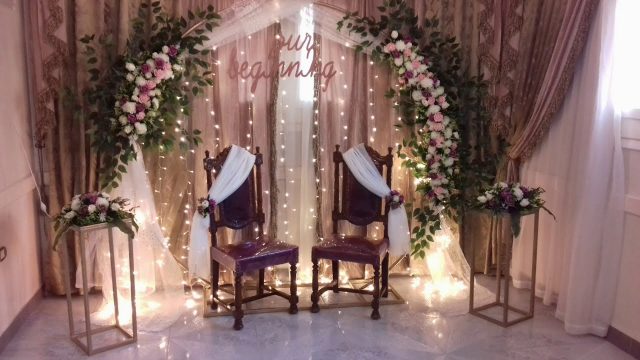 ديكور حفل خطوبة منزلي أنيق بالصور