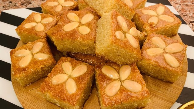طريقة إعداد بسبوسة بالكراميل